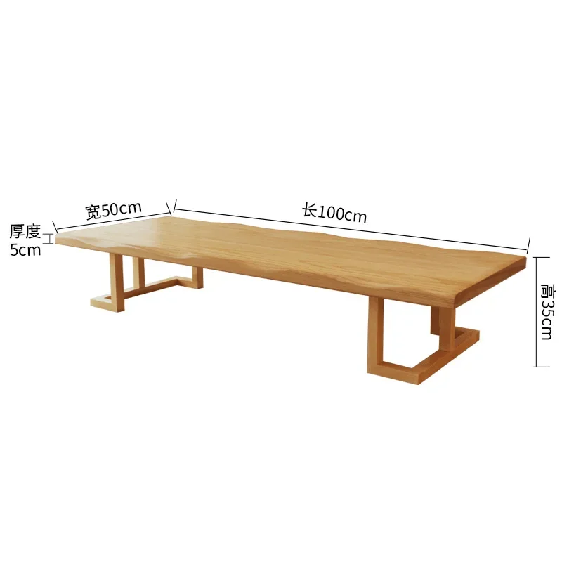Medieval solid wood long coffee table balcony low table simple coffee table kang few tatami kung fu tea