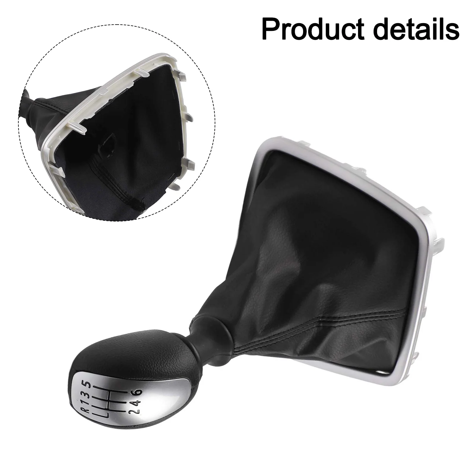 

Boot Gear Shift Knob BLACK Leather Shift Knob Elegant Appearance Sleek Design Textured Grip Comfortable Driving Experience