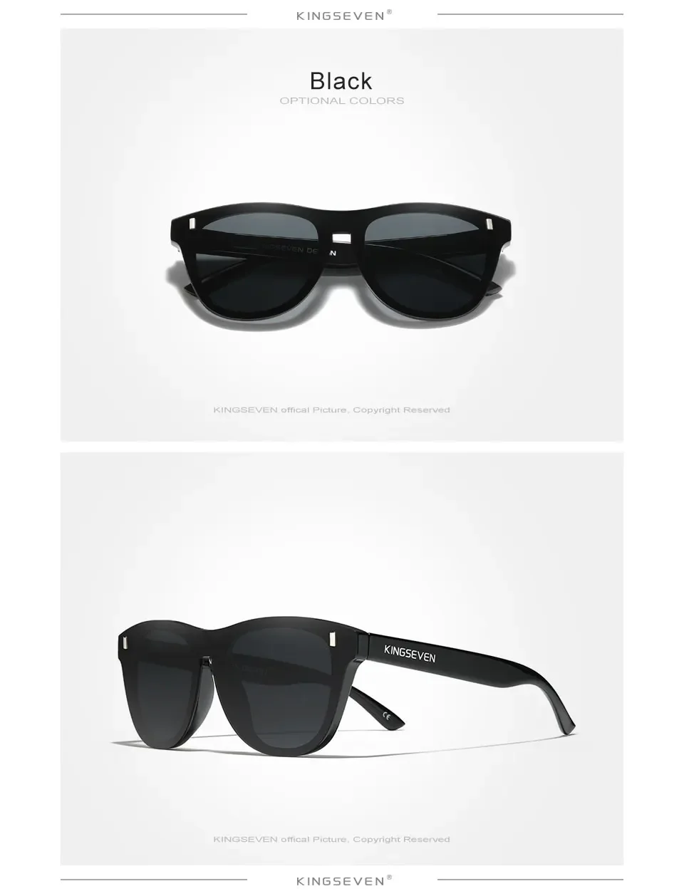 KINGSEVEN Runde Randlose Sonnenbrille TR90 Polarisierte Anti-UV400 frauen Brillen Männer Retro Outdoor Kausalen HD Spiegel Objektiv Gläser – Detail 6