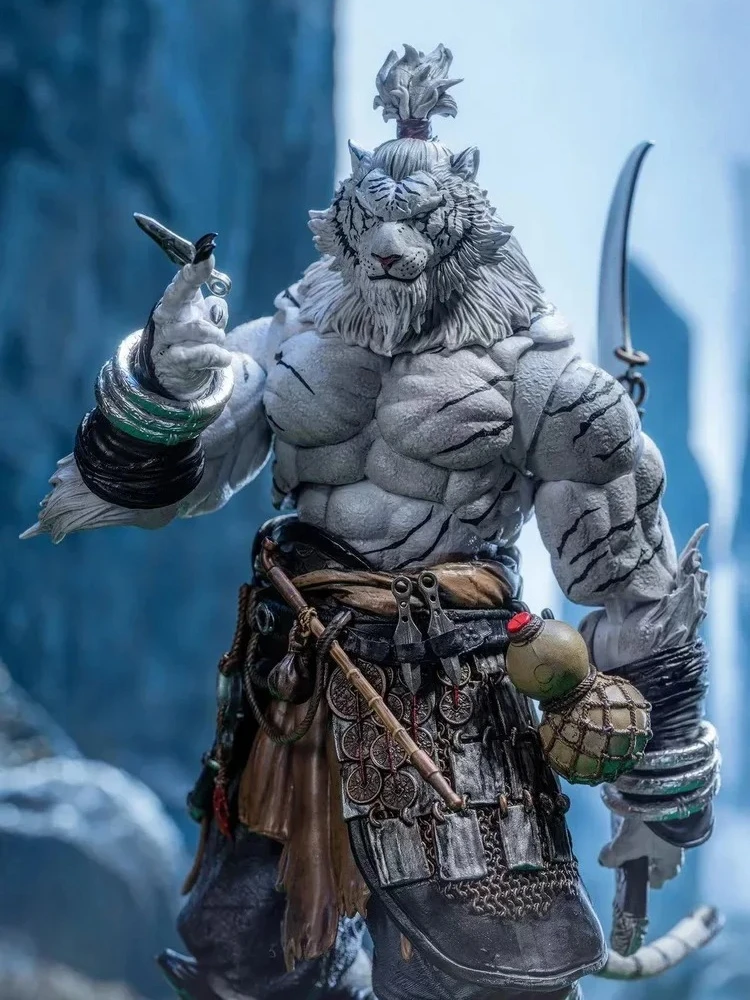 Jiangmeng White Tiger 1/12 Planet Furui White Tiger Tiger Man Дополнительная цветная версия Реальная кукла Фигурка Модель игрушки