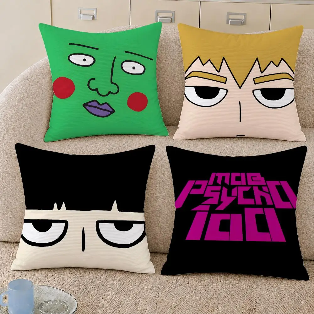 Anime Mob Psycho 100 Reigen Psychic Cushion Cover Decorative Pillowcase Soft Short Plush Cozy Durable Sofa Home Decor Items Gift
