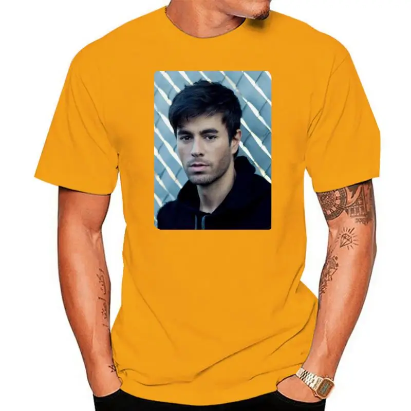 Luyhusgfh Mans Enrique Iglesias Retro Printing Round Neck Short Sleeve Shirts