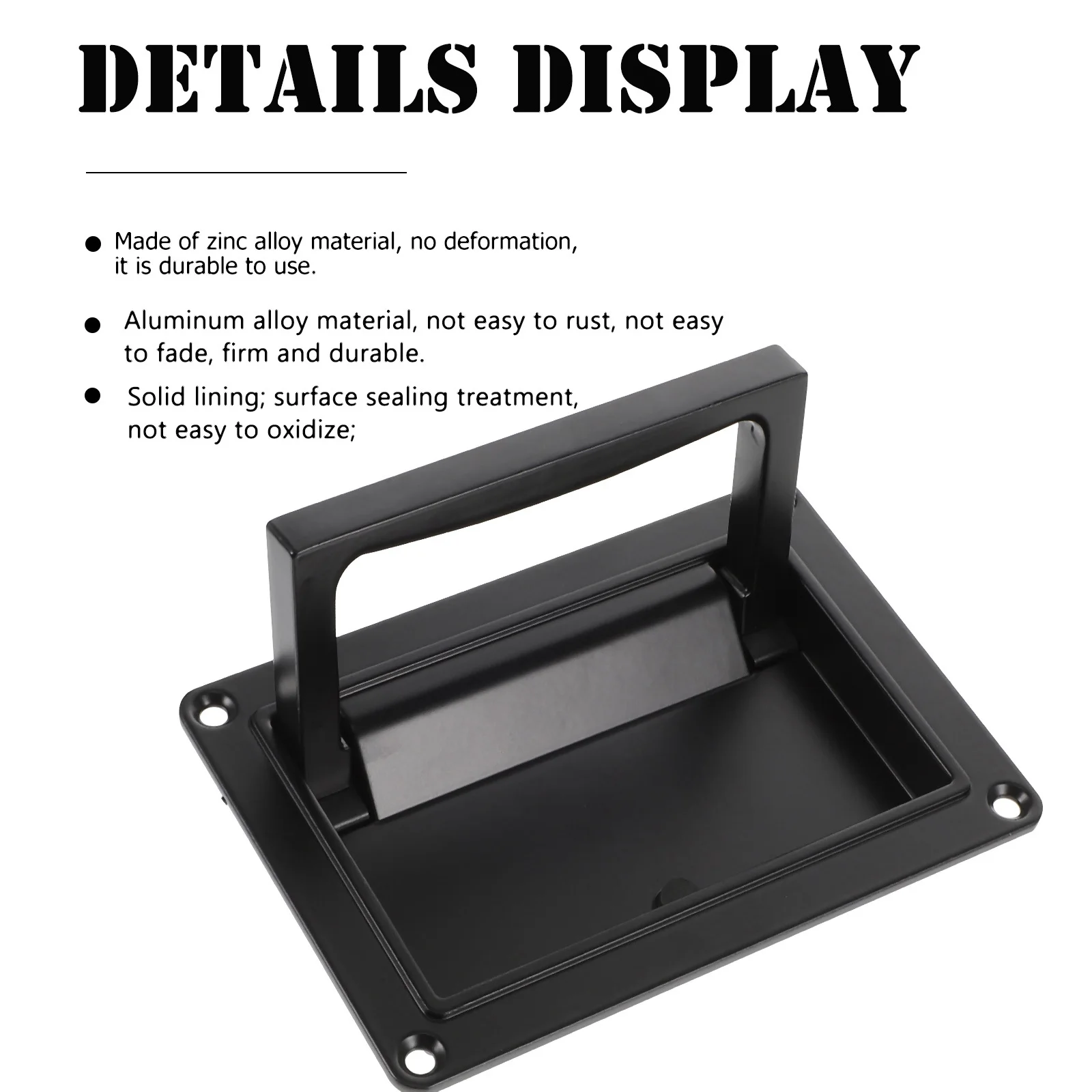 Zinc Alloy Recessed Door Handle Professional Folding Pocket Handle Low Profile for Toolbox Cabinets Drawers Sliding Doors