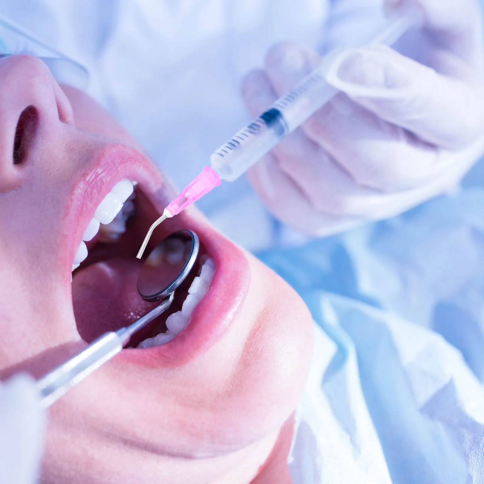 

100pcs Dental Syringe Tips 20G 0.9Mm Yellow Disposable Bent Tip For Oral Surgery Cleaning Lightweight Resin Needles Oral Clean