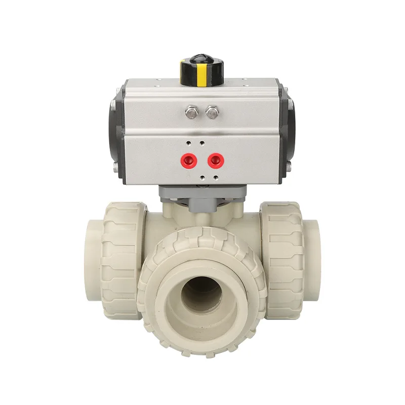 ball valve PPH plastic UPVC acid-resistant and anti-corrosion all-plastic switching valve PVDF directional valve DN50