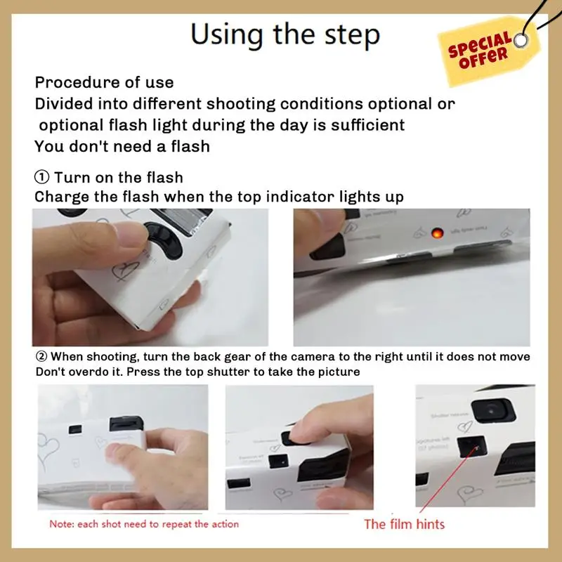 Câmera de filme descartável de 35mm com flash, ferramenta de imagem única para casamento, viagem em massa, acampamento, suprimentos para festa, 16 fotos-WMAN