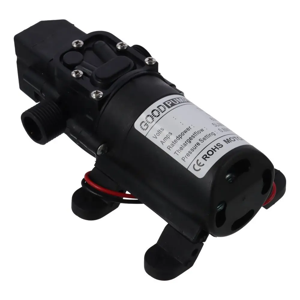 

5LPM 1.35 GPM 130PSI Diaphragm Pump Durable Black Electric Water Pressure Pump Self Priming Pump Caravan RV Boat Marine