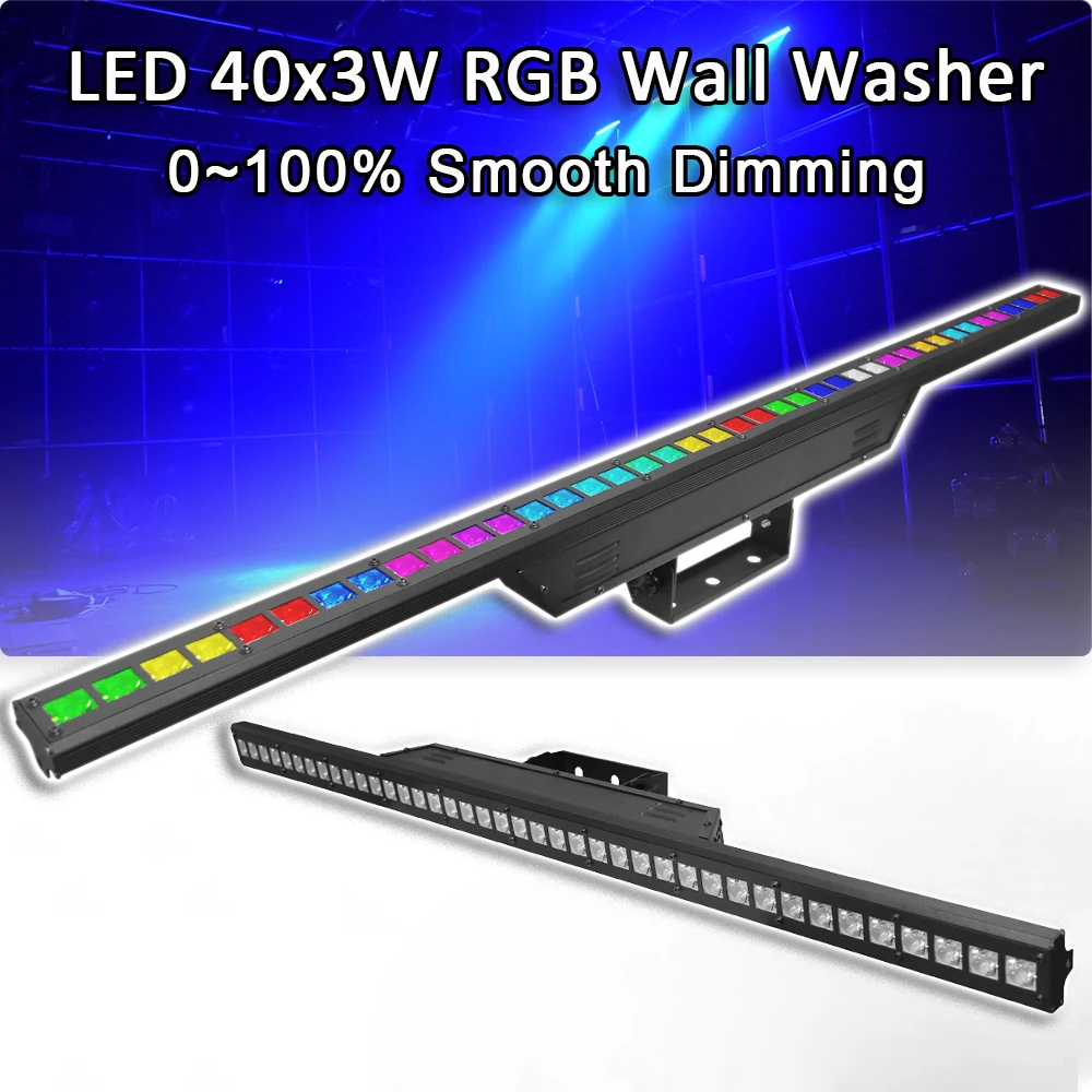 

40x3W RGB 3in1 LED Wash Wall Curtain Light DJ Disco Party Stage Light Effect For Dance Bar Party Holiday Wedding Xmas Decorate