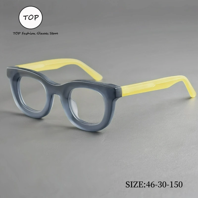 

Модные очки 2026 года с контрастной цветной оправой в форме эллипса для мужчин и женщин, ретро-оправа с толстыми дужками, защита от синего света, компьютерные очки, оптическая оправа