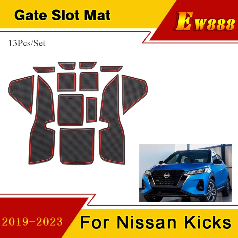 

Коврик с пазом двери подходит для Nissan Kicks XV D15 2019-2023 2020 2021 аксессуары для стайлинга автомобиля резиновые подставки для сотового телефона дверной слот коврик