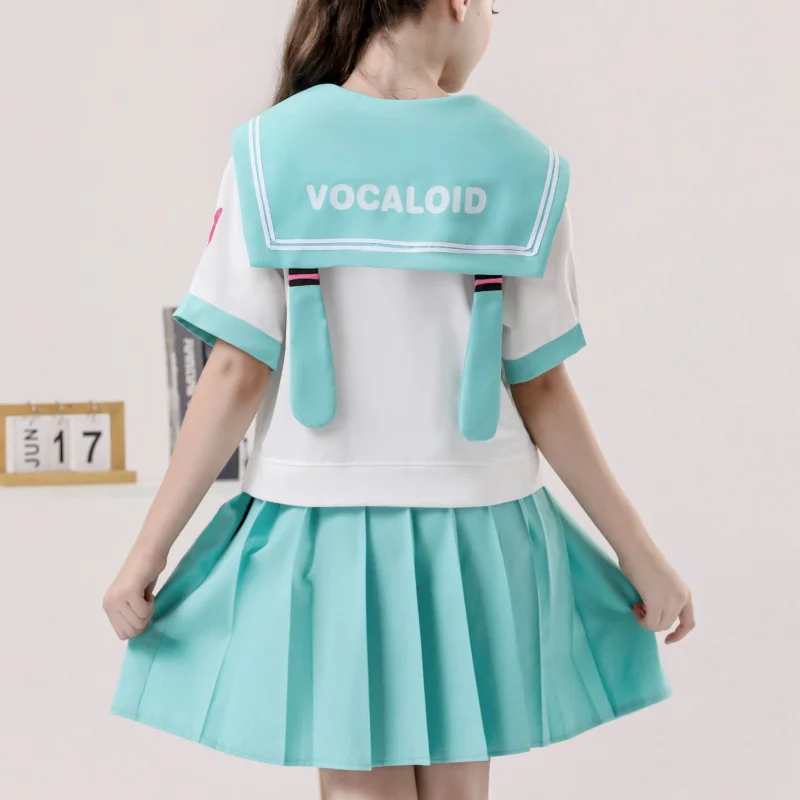 Two-Dimensional Anime Hatsune Miku Cos Suit Cute Student Jk Uniform Pleated Skirt Set Sailor Suit Short-Sleeved Skirt Suit Gifts