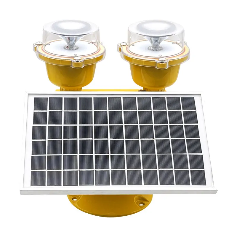 

Low intensity dual solar obstruction lighting/aircraft solar warning lighting /solar aviation warning lighting for towers