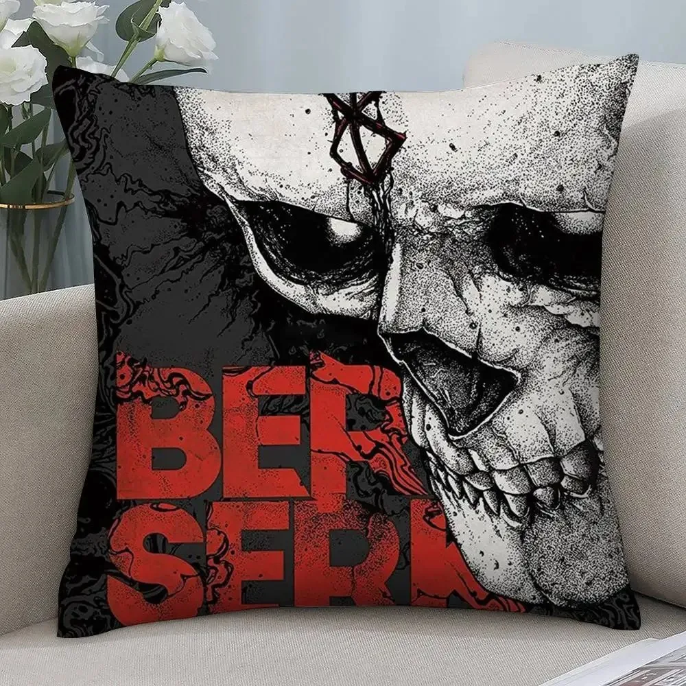 Anime B-Berserk Double-sided Printed pillow cover Short plush Suitable living rooms bedrooms sofas throw cushion cover