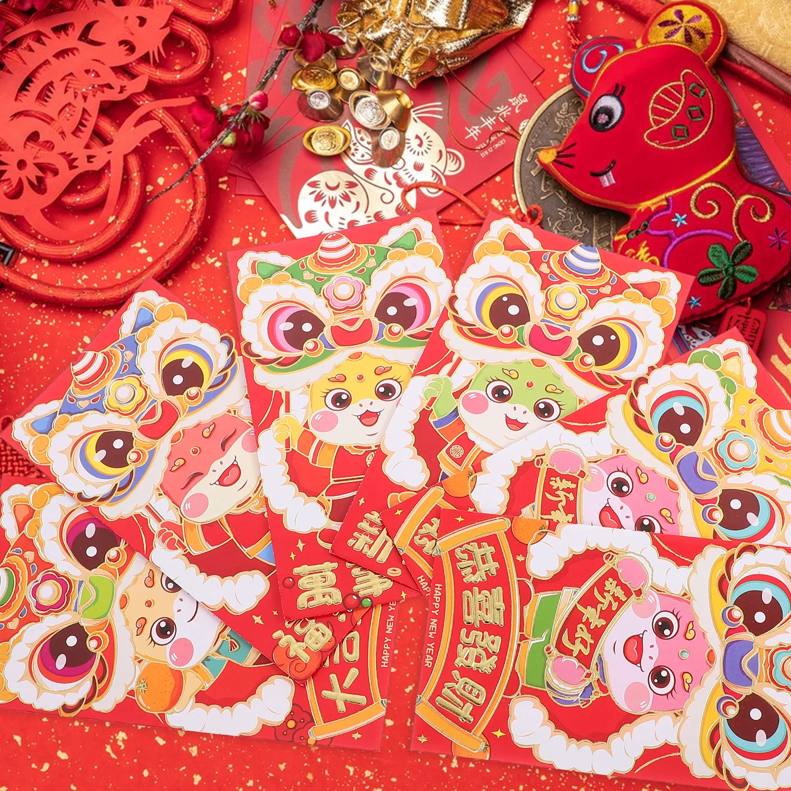 

60pcs Lucky Money Paper Red Envelopes Chinese New Year Traditional Lunar New Year Decorative Cash Envelopes Gift Jewelry Holder