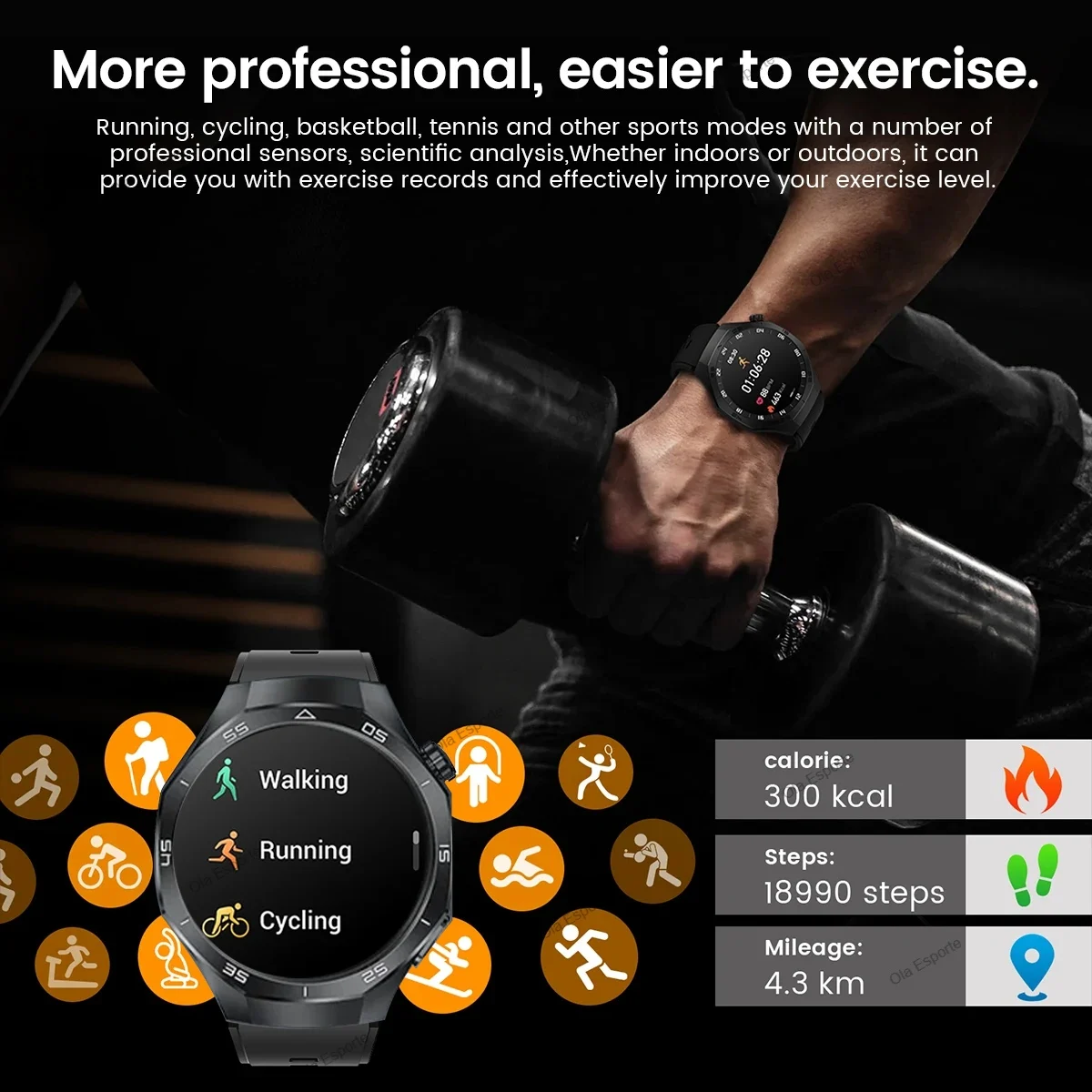 2026 New Smart Watch Men AMOLED HD Screen GPS Motion Trajectory Heart Rate Bluetooth Call SmartWatch Waterproof Android iOS Ht30