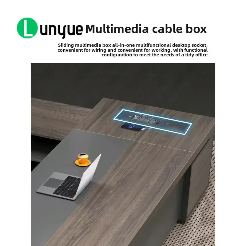 Modern Glass Office Desk and Chair Set Simple Executive Supervisor Manager Furniture Workstation for Home Office