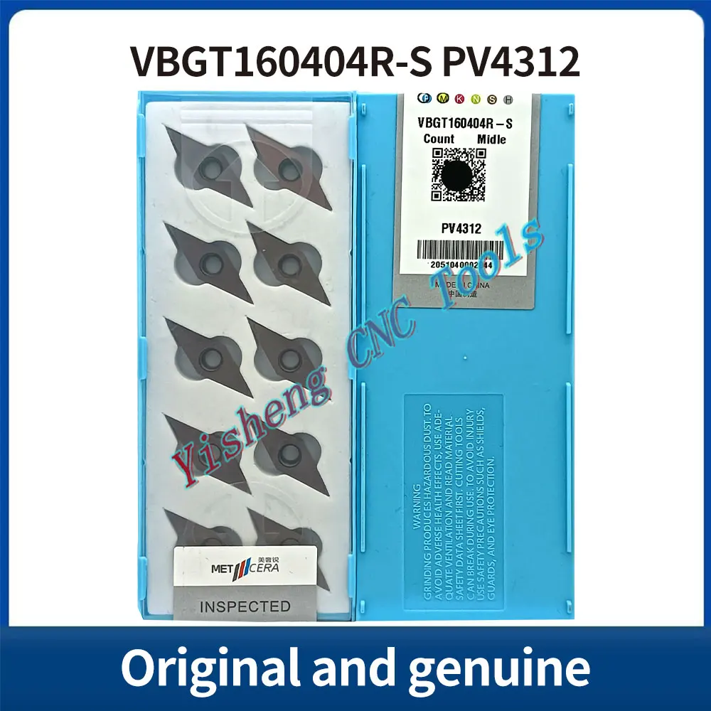 Ferramentas de corte METCERA VBGT160402L-S VBGT160402R-S VBGT160404L-S VBGT160404R-S PV4312 Pastilhas CNC de carboneto de tungstênio