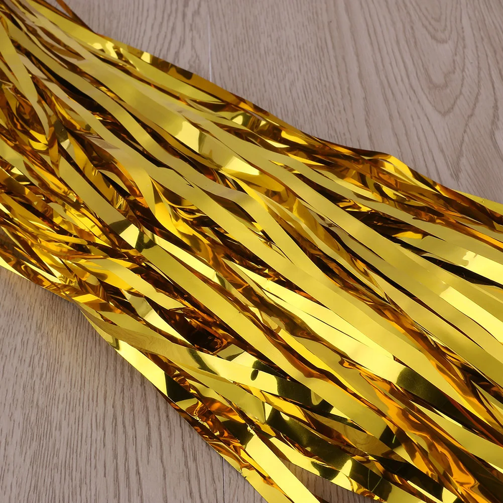 

3 Pcs Tinsel Fringe Curtain Shiny Plastic Foil Party Decoration Wedding Birthday Photo Studio Supplies Set Lightweight Durable