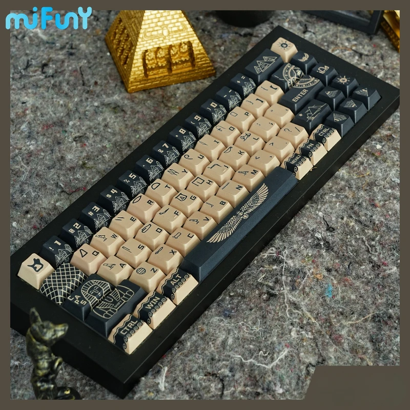 

Glorya Egyptian Pharaoh Theme Keycap Set PBT Dye-sublimation Gaming Keyboard Cap Cherry Profile Key Cap for Mechanical Keyboard