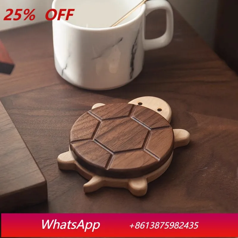 

LTT Creative Little Turtle Placemat Wooden Coaster Household Wooden Coffee Mug Insulation Mat