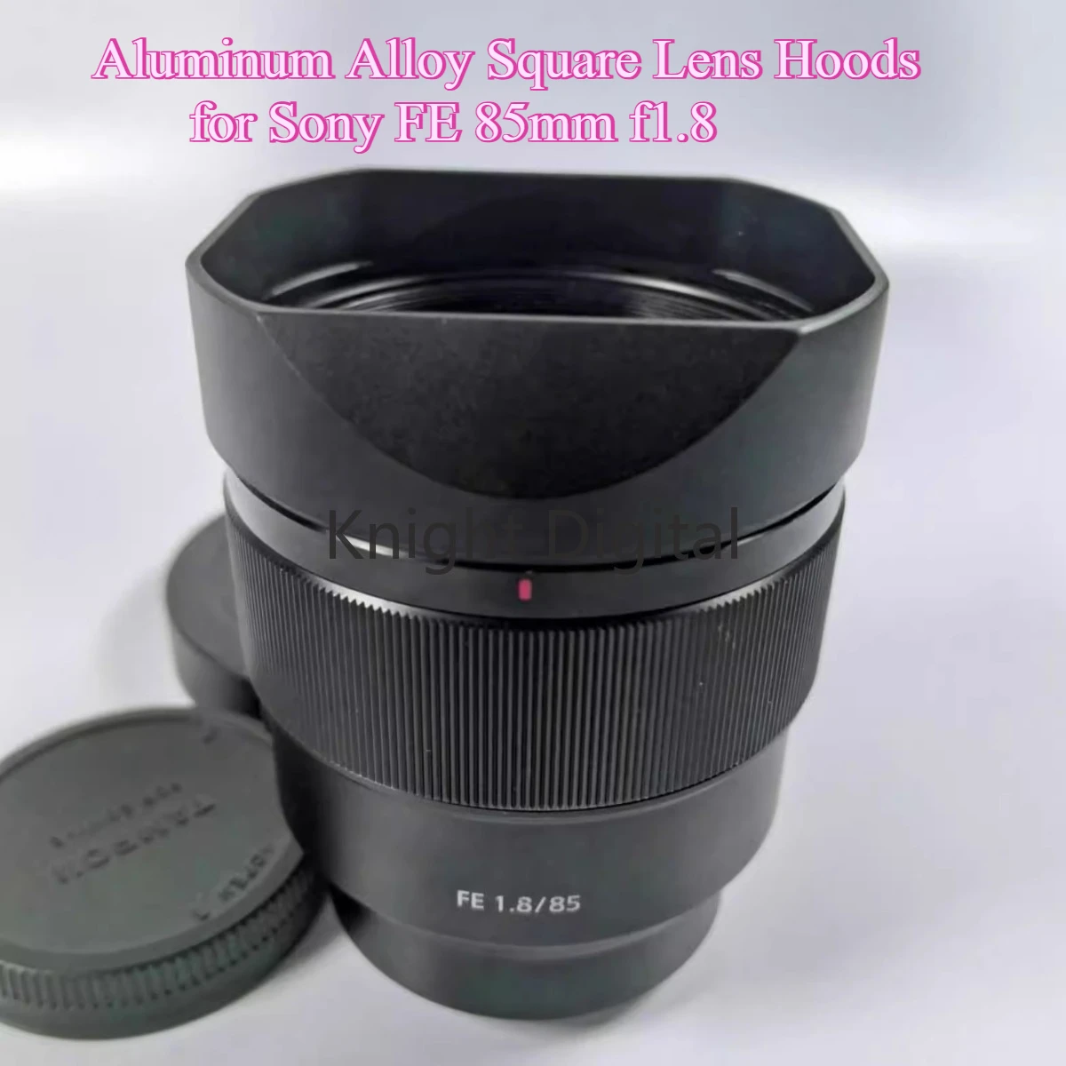pare-soleil-carre-a-baionnette-en-alliage-d'aluminium-livre-avec-capuchon-metallique-pour-sony-fe-85mm-f18-sel85f18-fe18-85-accessoires-d'appareil-photo