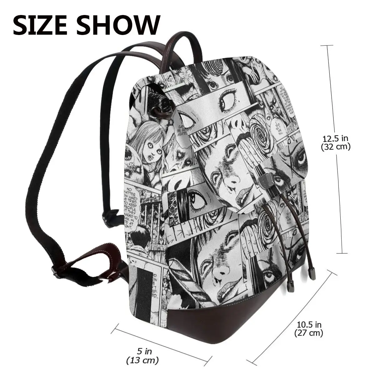 Junji Ito Japanese Anime Bookbag School Student Bags Hiking Travel Daypack for Women Fashion Derma Backpack