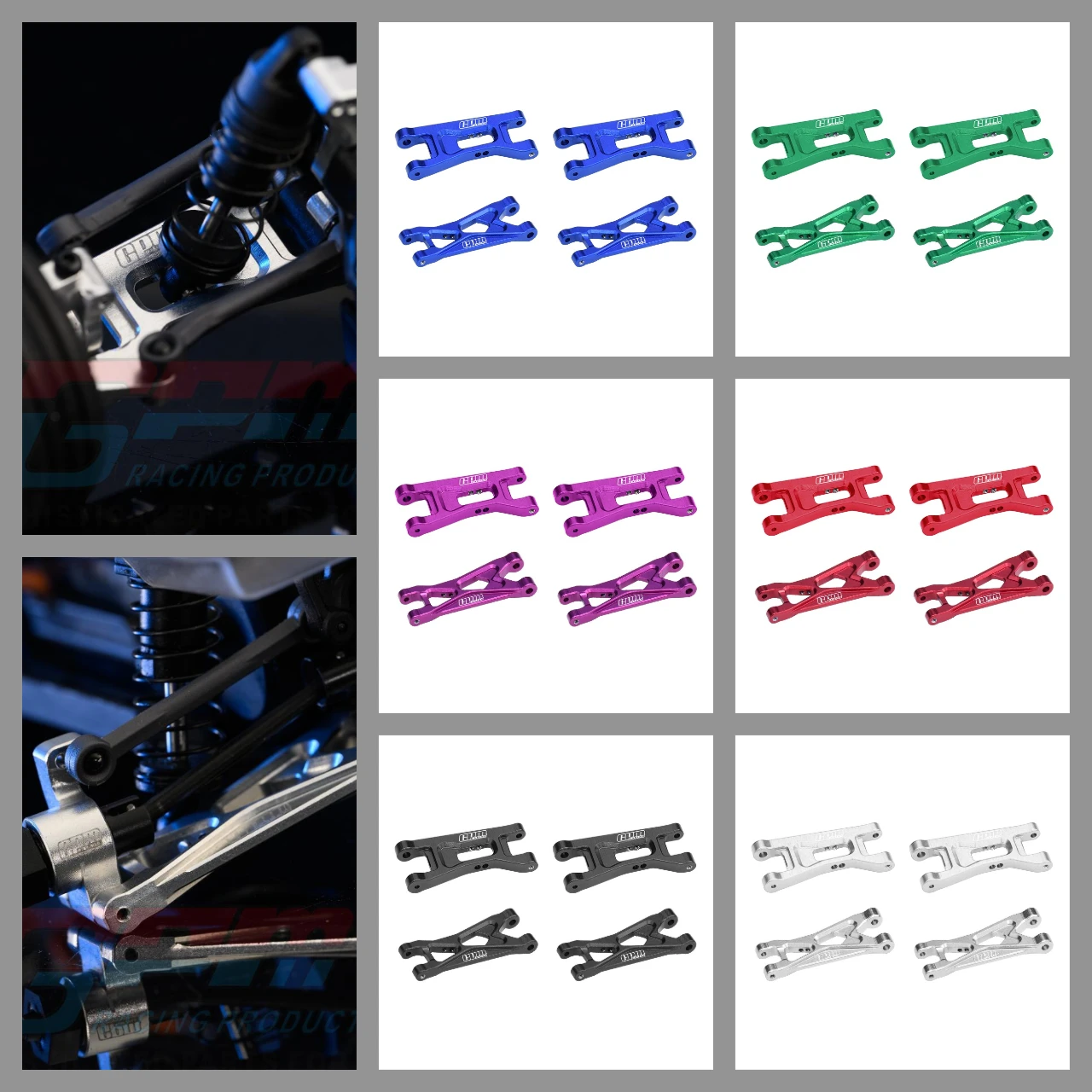 GPM 7075 Alloy Front & Rear Lower Arms LOSI 1/24 Micro-B  1/28 Micro-T