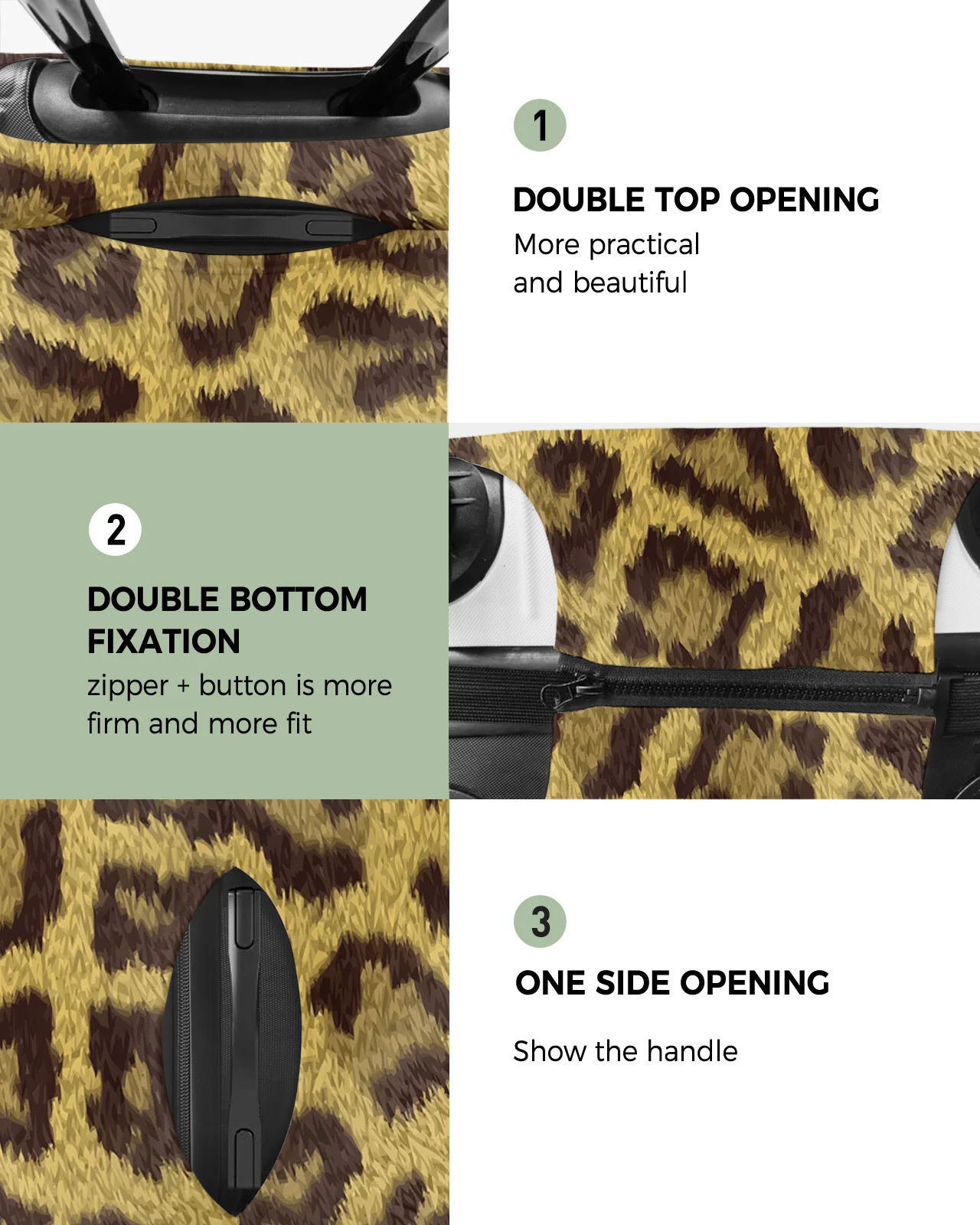 Animal Skin Texture Leopard Print Travel Luggage Protective Cover Travel Accessories Suitcase Elastic Dust Case Protect Sleeve