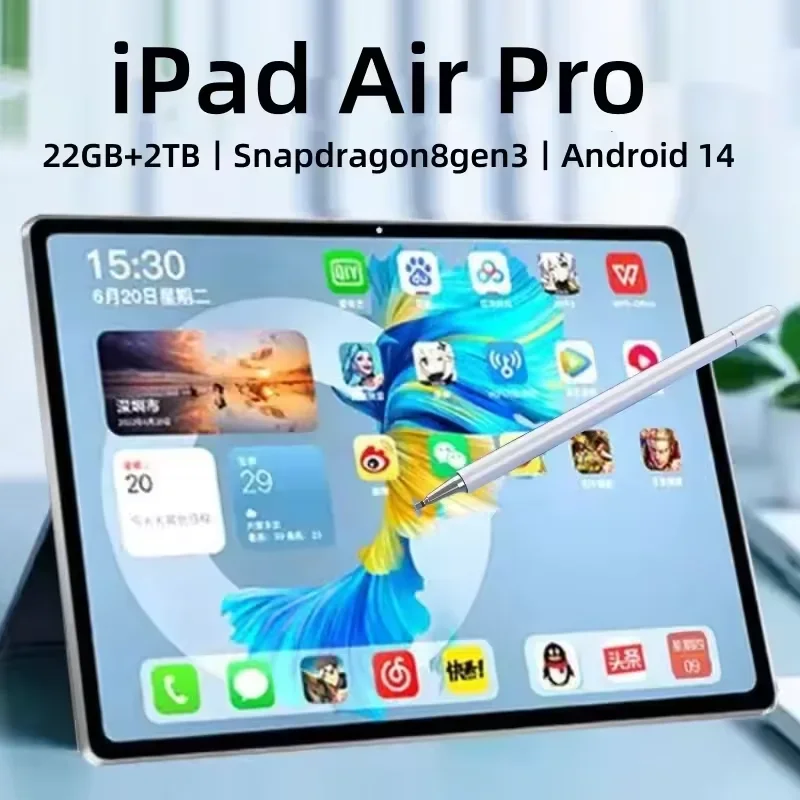 Tablet Original iPad Air Pro de 11 Pulgadas, 22GB de RAM, 2TB de ROM, Tablet PC Android 14, Tablet PC con Función de Teléfono, Doble SIM, 5G Wifi