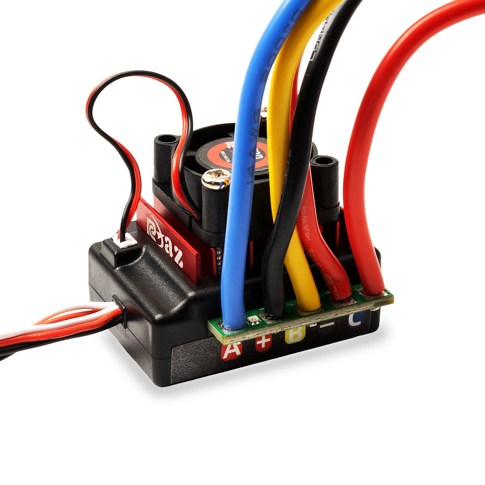 RCXAZ RC 120A Brushless ESC 2-3S LiPo 6V/2A BEC Waterproof Electronic Speed Controller with Cooling Fan for 1/10 RC Crawler Buggy Truck Off-Road SCX10 TRX4 D90 Tamiya Axial HPI