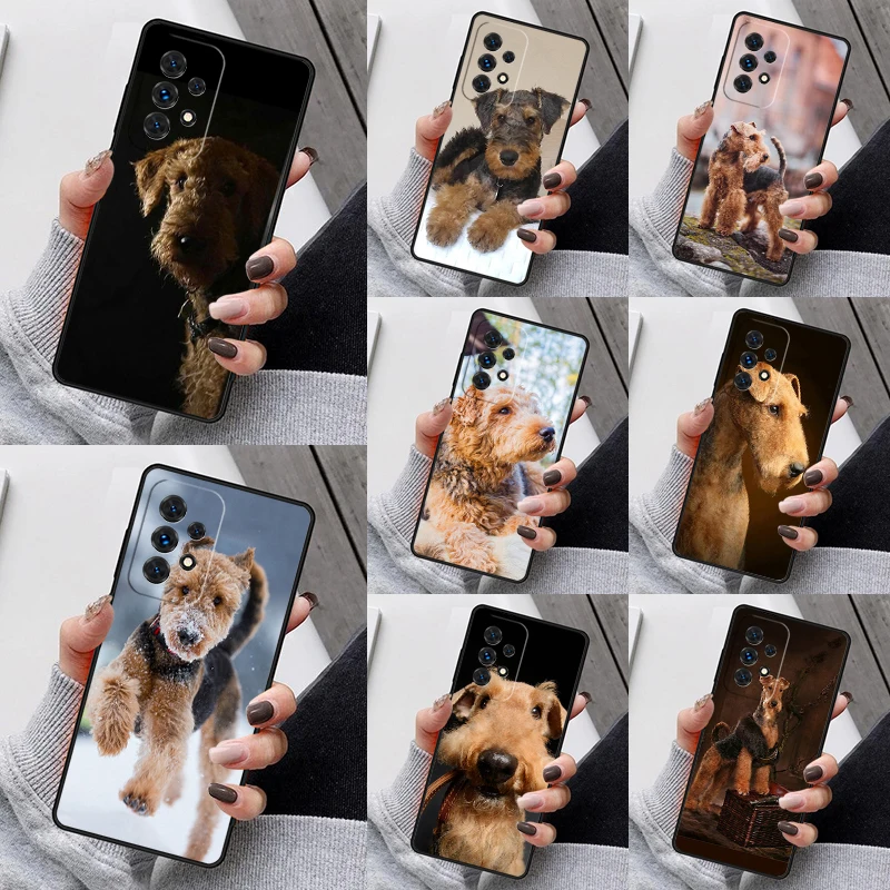 Airedale Terrier Dog Phone Case For Samsung Galaxy S23 S21 S20 FE S24 S22 Ultra Note20 S10 S9 S8 Plus A40 A52 A12 A13 A53