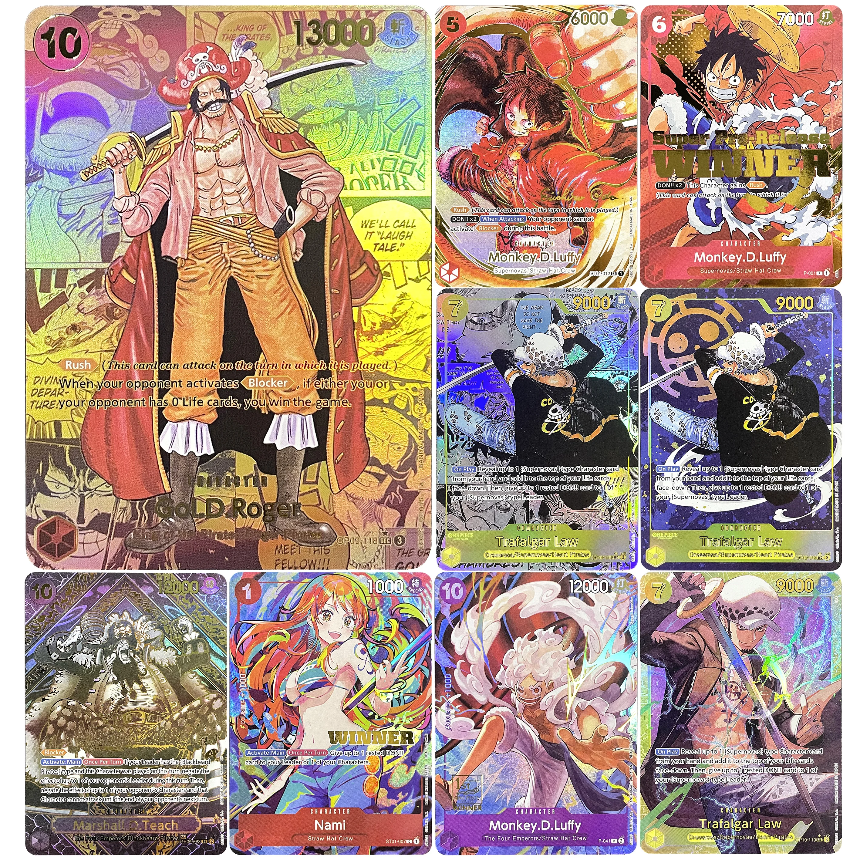 ANIME One Piece Card Gol-D-Roger (Manga) OP09-118 Emperors In The New World Departure Luffy FOIL English OPCG Game Proxy Cards