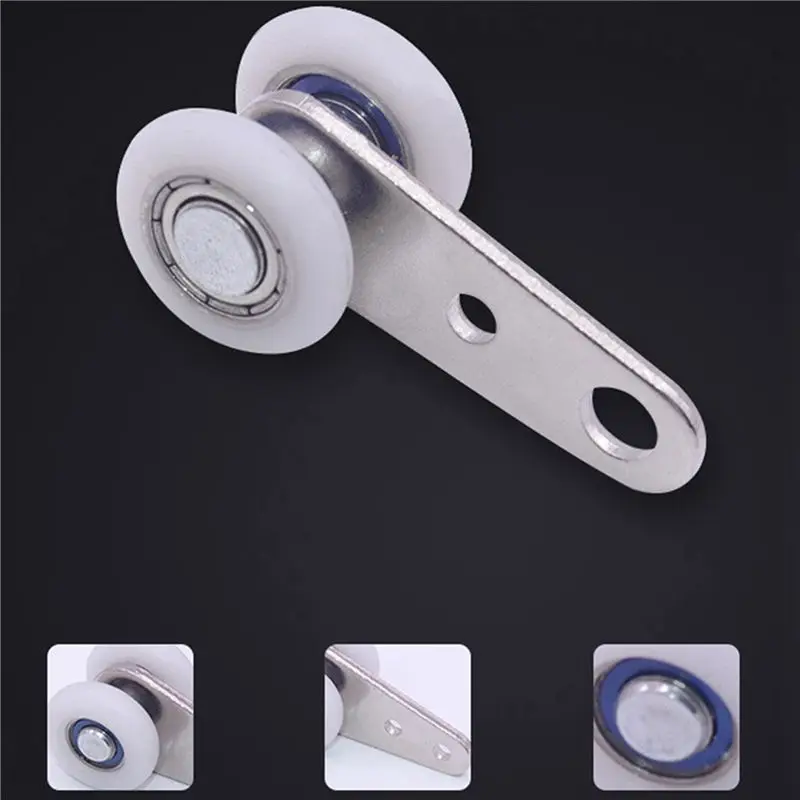 LICE-Pack Of 20 45X19 Mm Metal Bearing Pulley Blocks With 2 Plastic Wheels For Cabinet Sliding Doors