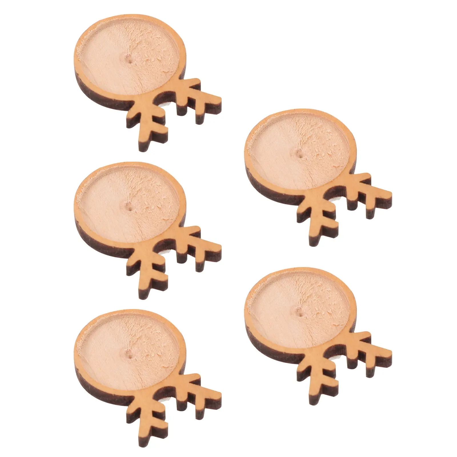 5Pcs Brooch Wooden Tray DIY Brooch Base Setting Safety Breastpin Tray Handmade Jewelry Accessories Lightweight Portable Rust