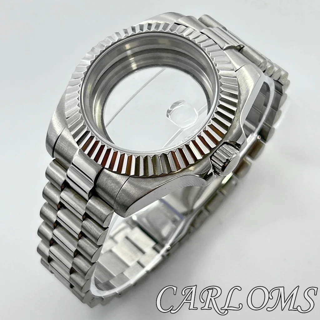 TOP 40mm ETA2824 PT5000 ST2130 NH34 NH35 NH36 NH70 NH72 Movement Sapphire Glass Silver Watch Case Stainless Steel Bracelet