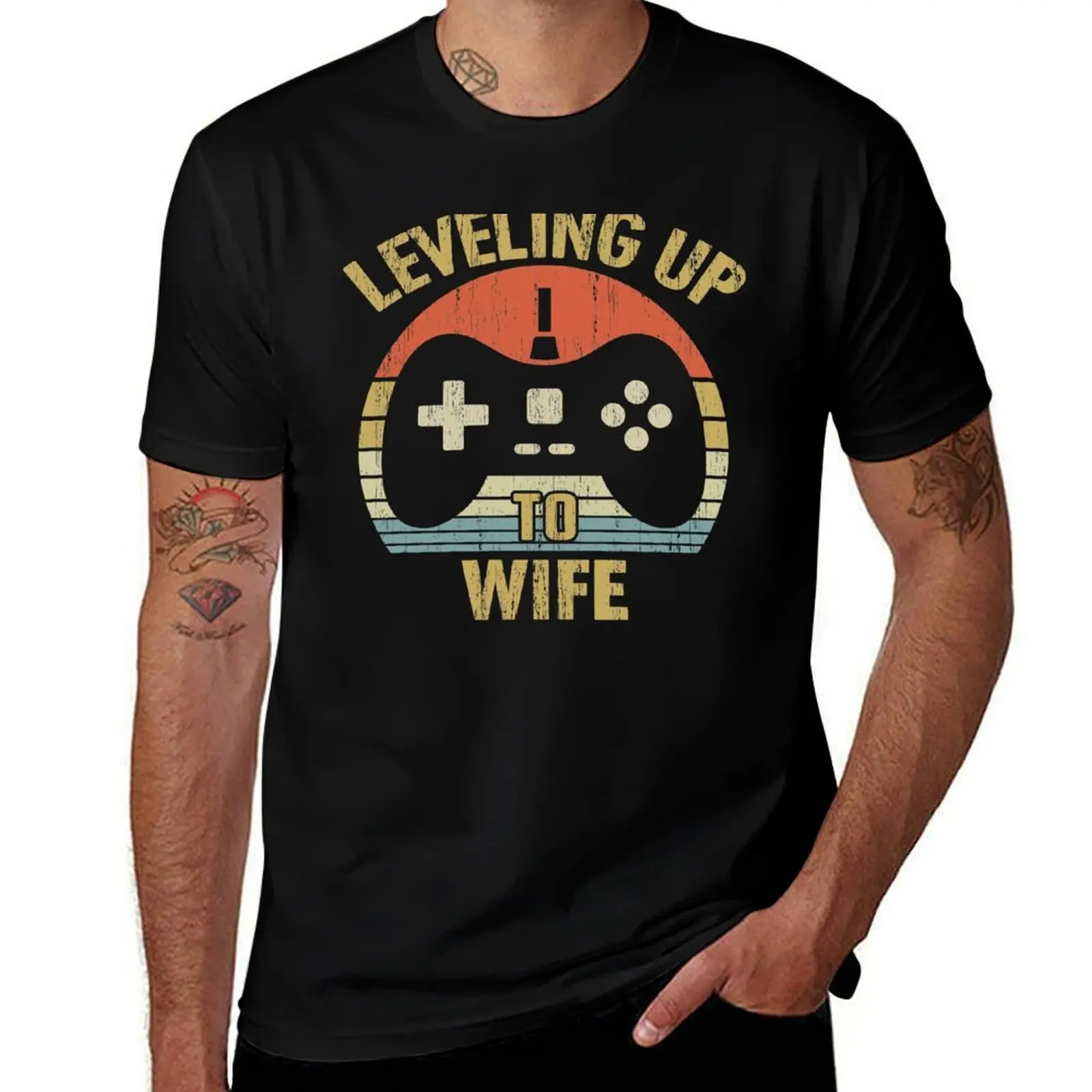 Leveling Up To Wife - Gift For Wife Fiancee Video Gamer T-Shirt Cool Feeling Summer Tee Shirt T-Shirt