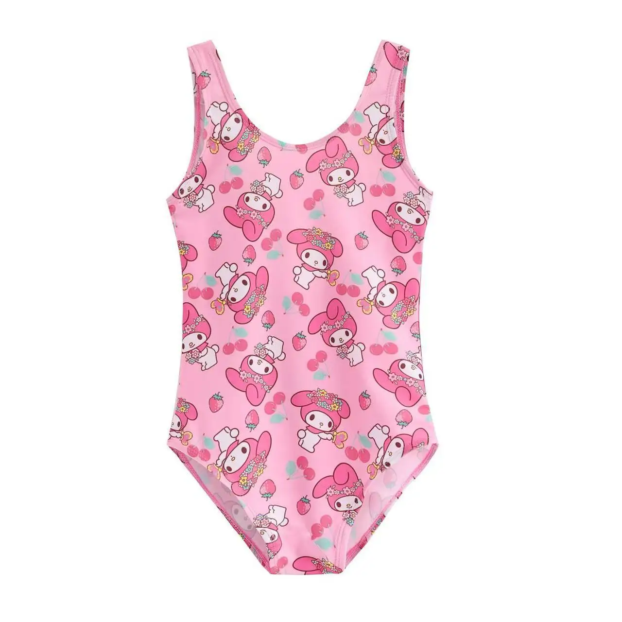 Anime Kuromi summer swimsuit Cute and sweet cartoon baby fashion sports swimsuit Children's Kuromi hot spring beach swimsuit