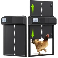 Automatic Chicken Coop Door Aluminum Chicken Door Opener Timer Controlled Open/Close Coop Door Anti-Pinch Function Chicken Coop