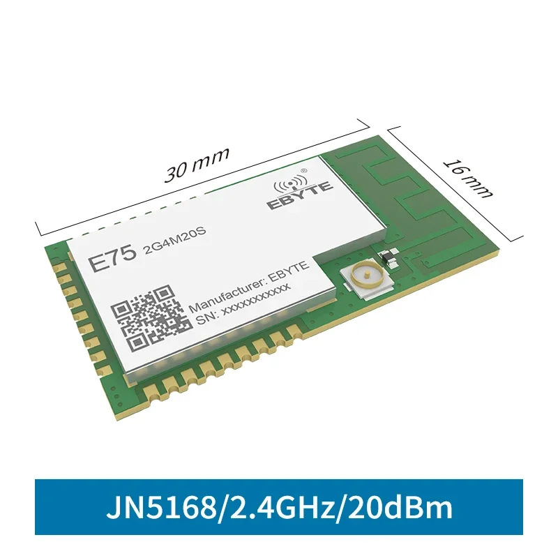 JN5168 Zigbee 2.4GHz 100mW Wireless Transmitter Receiver PCB IPEX SMD 20dBm 2.4 GHz rf Transceiver Module E75-2G4M20S