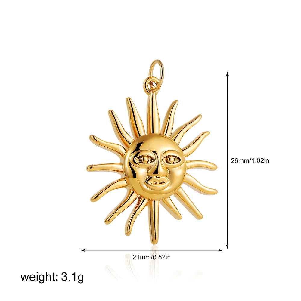 Prachtige waterdichte maan ster zon boze ogen hanger voor vrouwen bedels goud kleur DIY accessoires roestvrijstalen sieraden