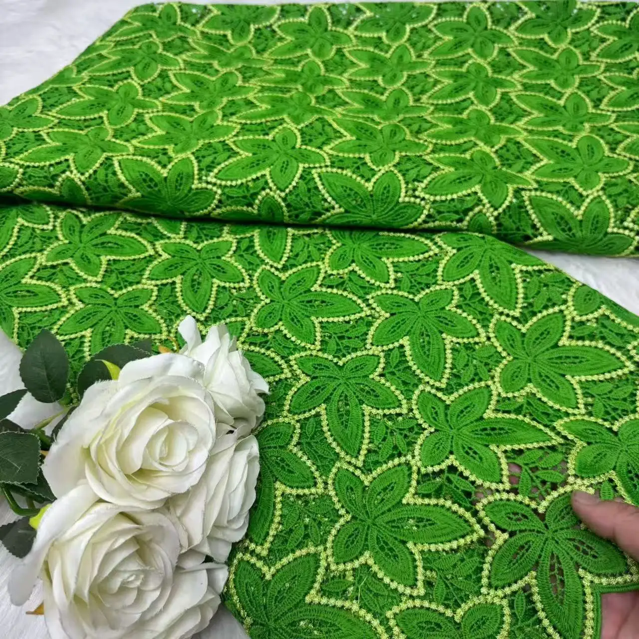 

Nigerian Guipure Cord Lace Fabric African Embroidery High Quality for Elegant Women Party Sewing 2025