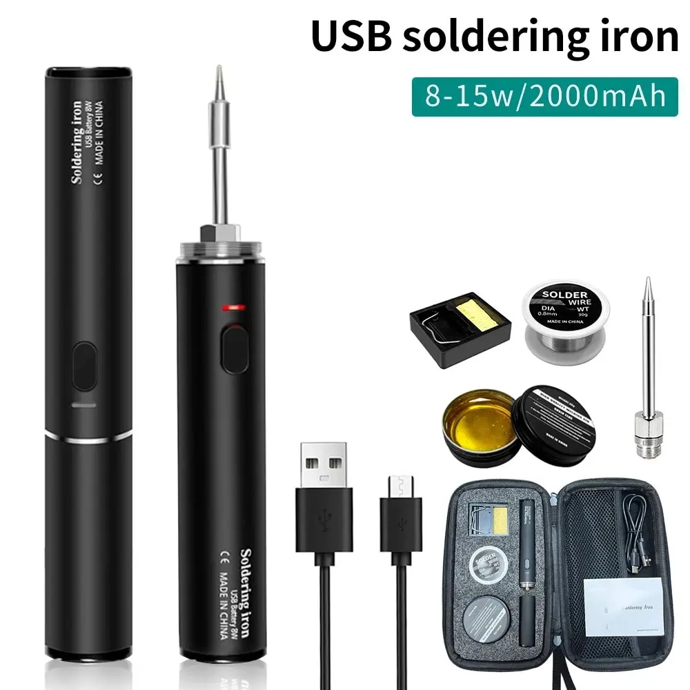 15W Wireless USB Soldering Iron Set Fast Melting Tin Rechargeable Battery Welding Electric Solder Pen Repair Tool