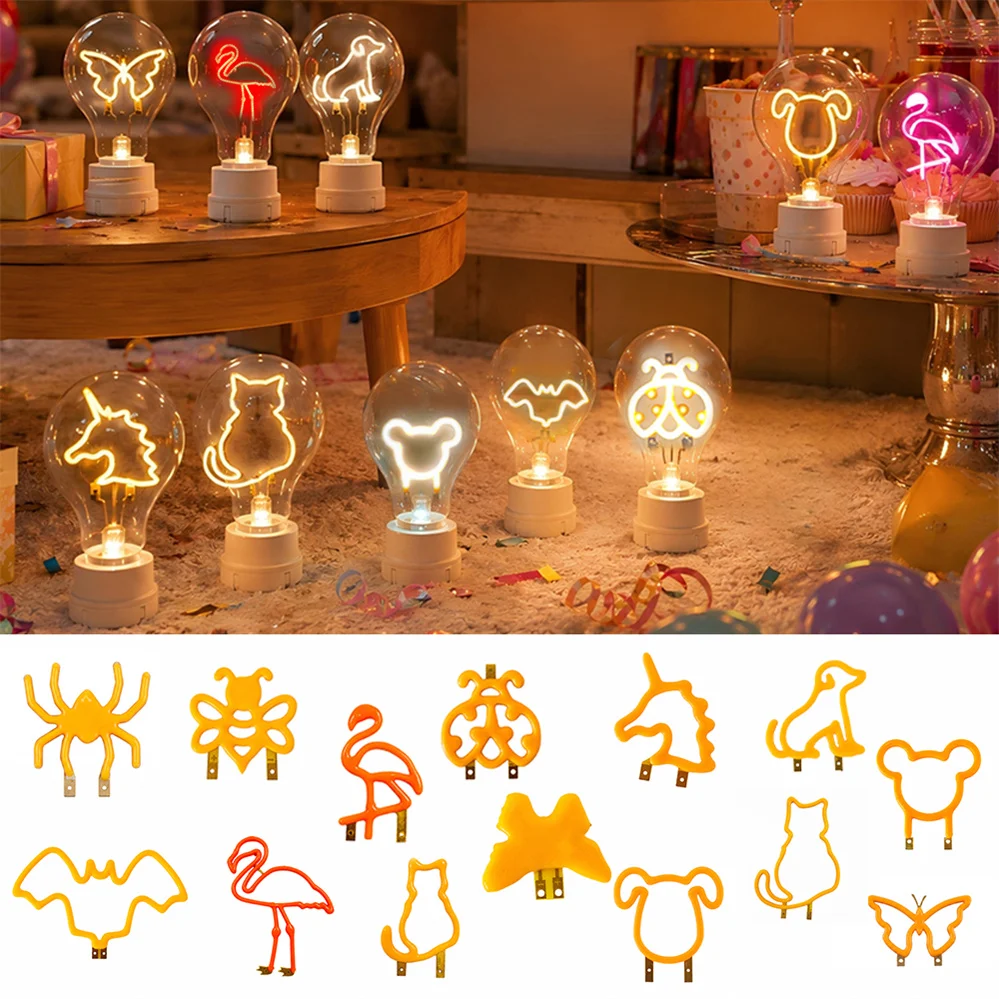 Mini Animal Shaped DC3V LED Filament DIY Showcase Decor Bulb Filament for Handmade Small Shop Party Home Decoration Accessory