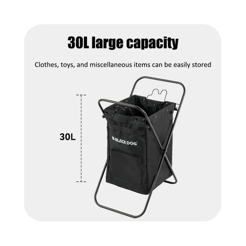 BLACKDOG-Camping Bin armazenamento portátil e bolsa, Multifuncional Grande Capacidade, Barril dobrável, Barril de piquenique impermeável, 2 em 1, 30L