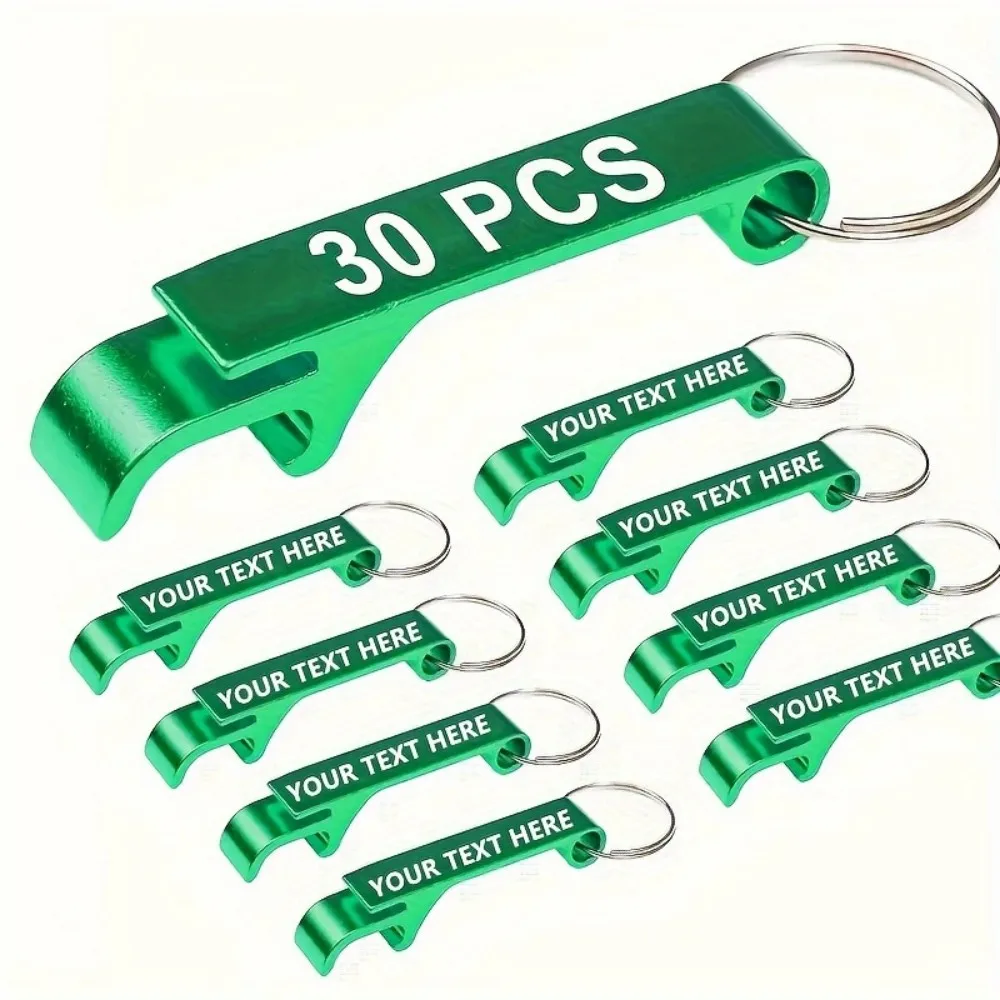 30 gepersonaliseerde aluminium sleutelhanger-flesopener - perfect voor huwelijksgeschenken, jeugdfeesten en relatiegeschenken