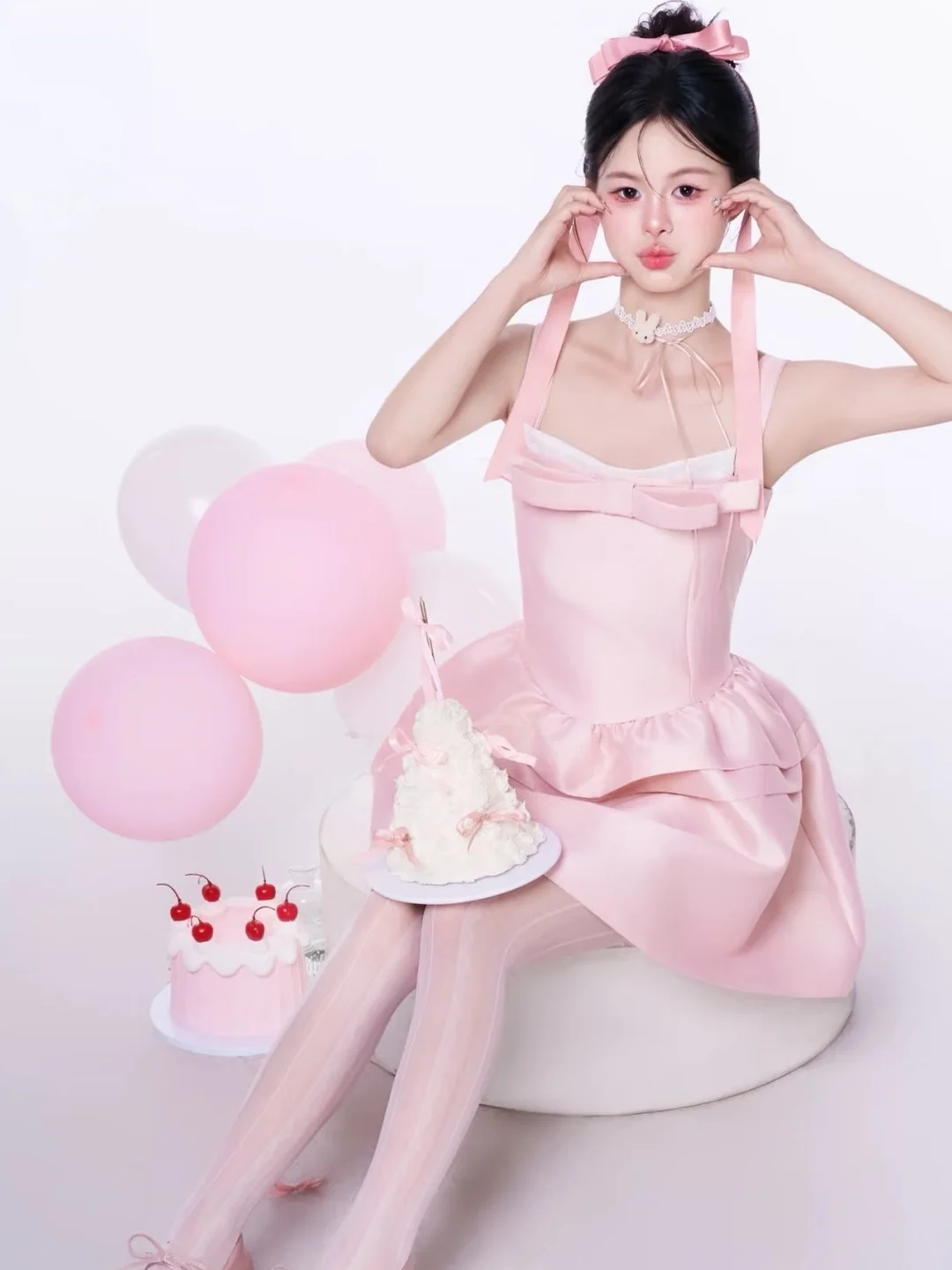 2026 New Pink Korean Style Photography Clothes for Girls Art Photo Shooting Studio Background Sweet  Atmosphere