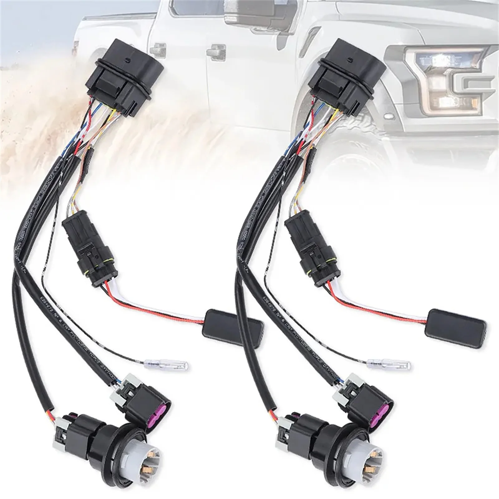 

2Pcs 810003 For Dodge Headlight Conversion Wiring Harness Adapter Kit For Dodge Ram 1500 2500 3500 Car Accessories Replacement