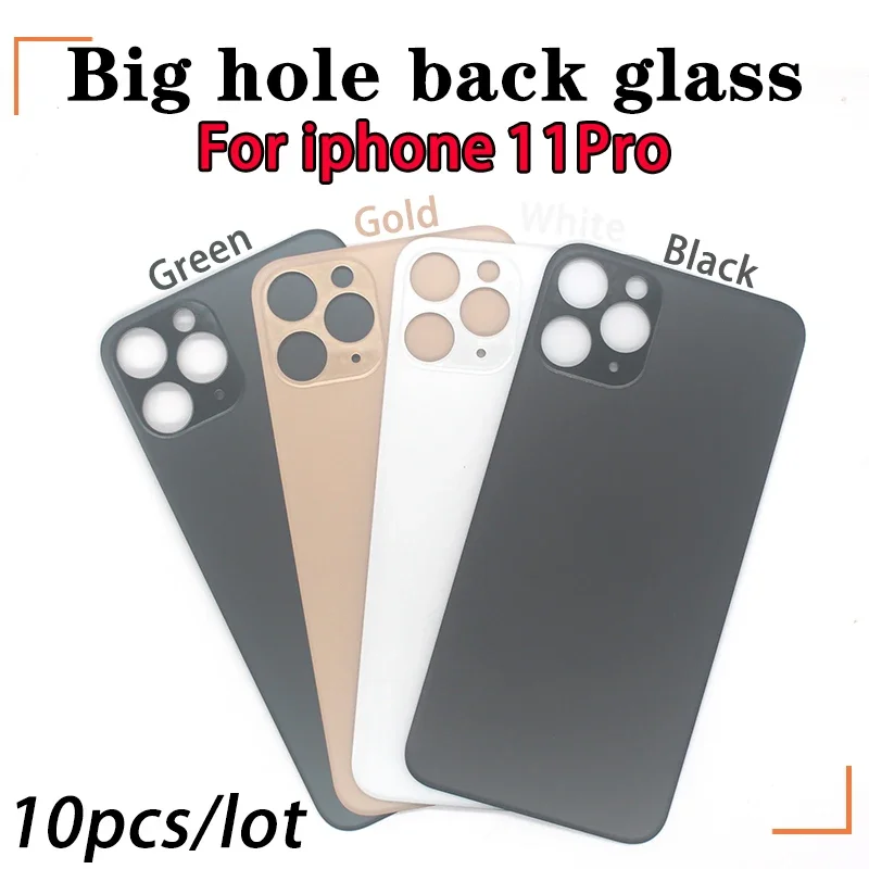 10pcs/Lot For iPhone 11 Pro Max Back Glass iphone 11 Battery Cover Original Colour Back shell big hole rear glass