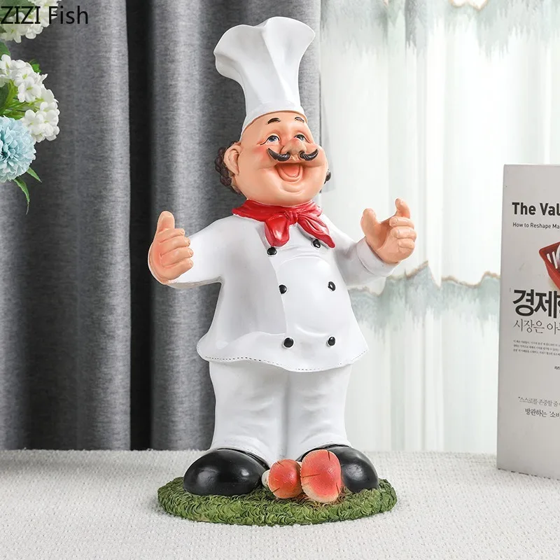 Chef-shaped Resin Ornaments Wine Rack Cup Holders Decoration Crafts Character Ornaments Statue Sculpture Figurines Miniatures