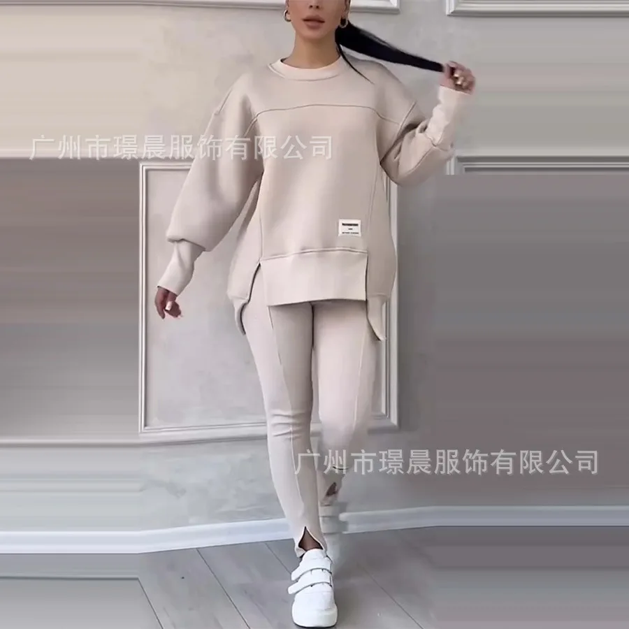 Conjuntos de pantalones para mujer, sudaderas con capucha estampadas, conjuntos a juego, jersey, sudaderas, manga larga, corte ajustado, cintura elástica, pantalones hasta el tobillo, informales